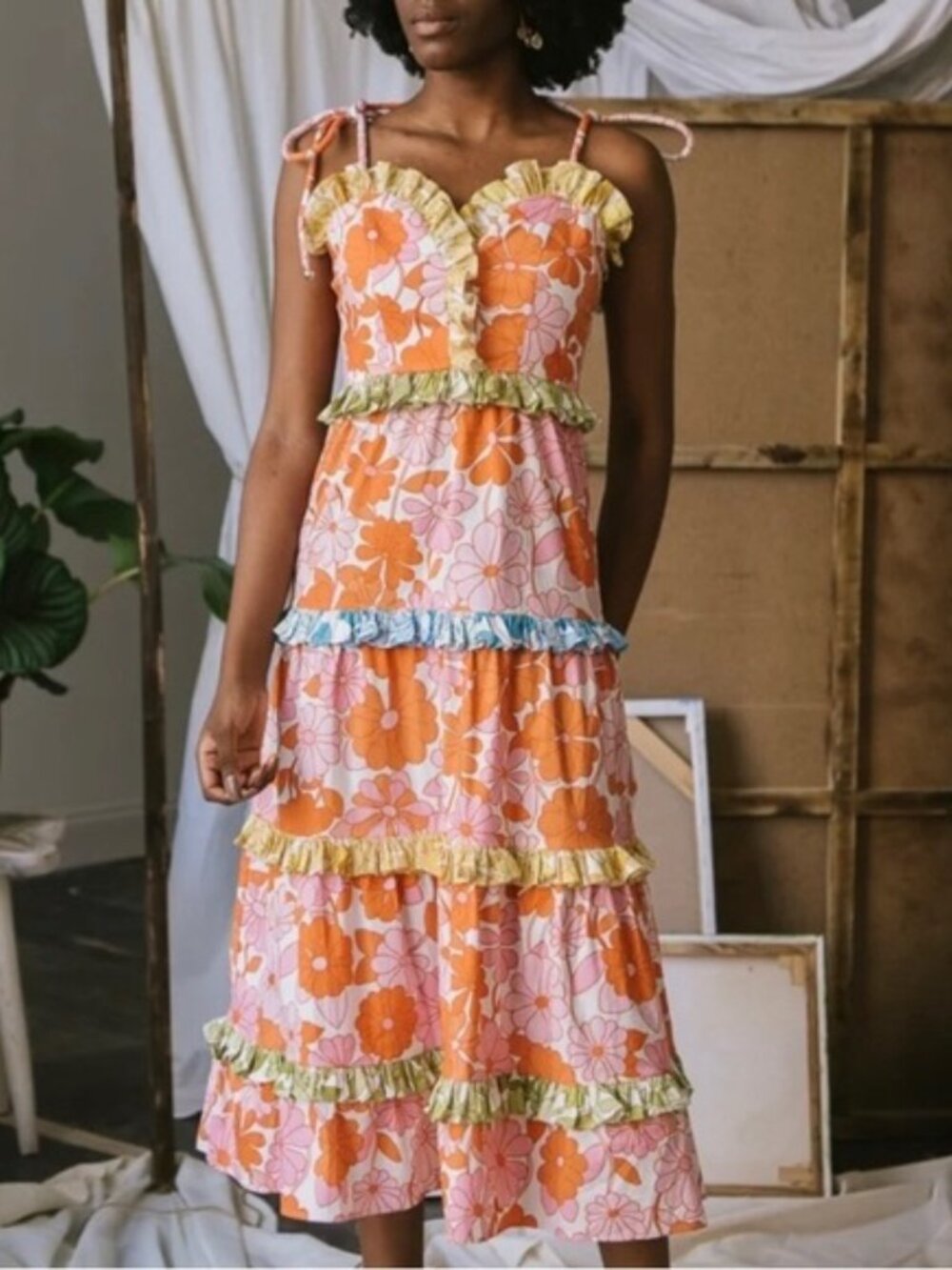 CeliaB in Bloom Dalia Floral Long Dress, Size Medium